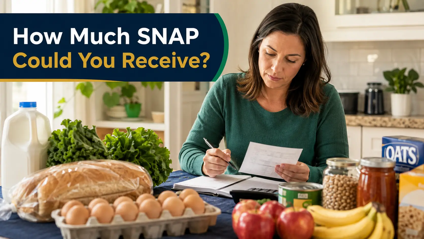 SNAP Benefit Amounts 2026: How Much Could You Receive? 1 Household reviewing grocery costs while learning how SNAP benefit amounts are calculated